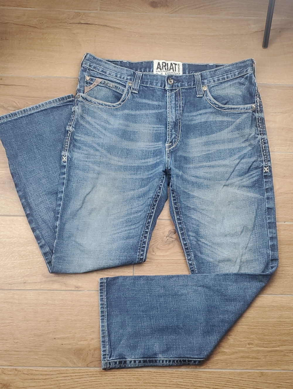 Ariat M4 38x32 Low Rise Boot Cut Jeans Blue Western Cowboy